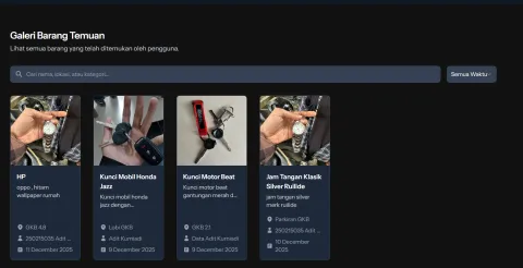 Kampus Find: Pusat Informasi dan Galeri Barang Hilang Terpusat